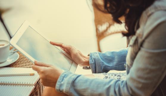 Women looking at tablet