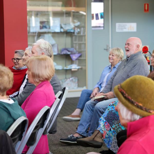 Crowd of people at literature live event